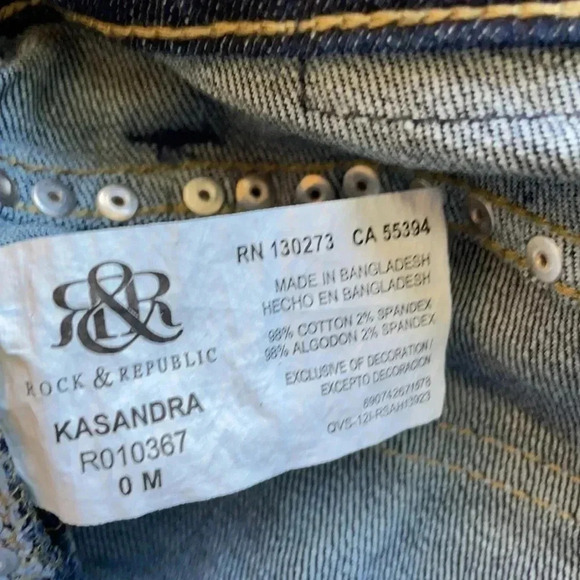 Rock & Republic Women’s Bootcut Jeans Sz 0M Blue Denim Kasandra New - Picture 12 of 13